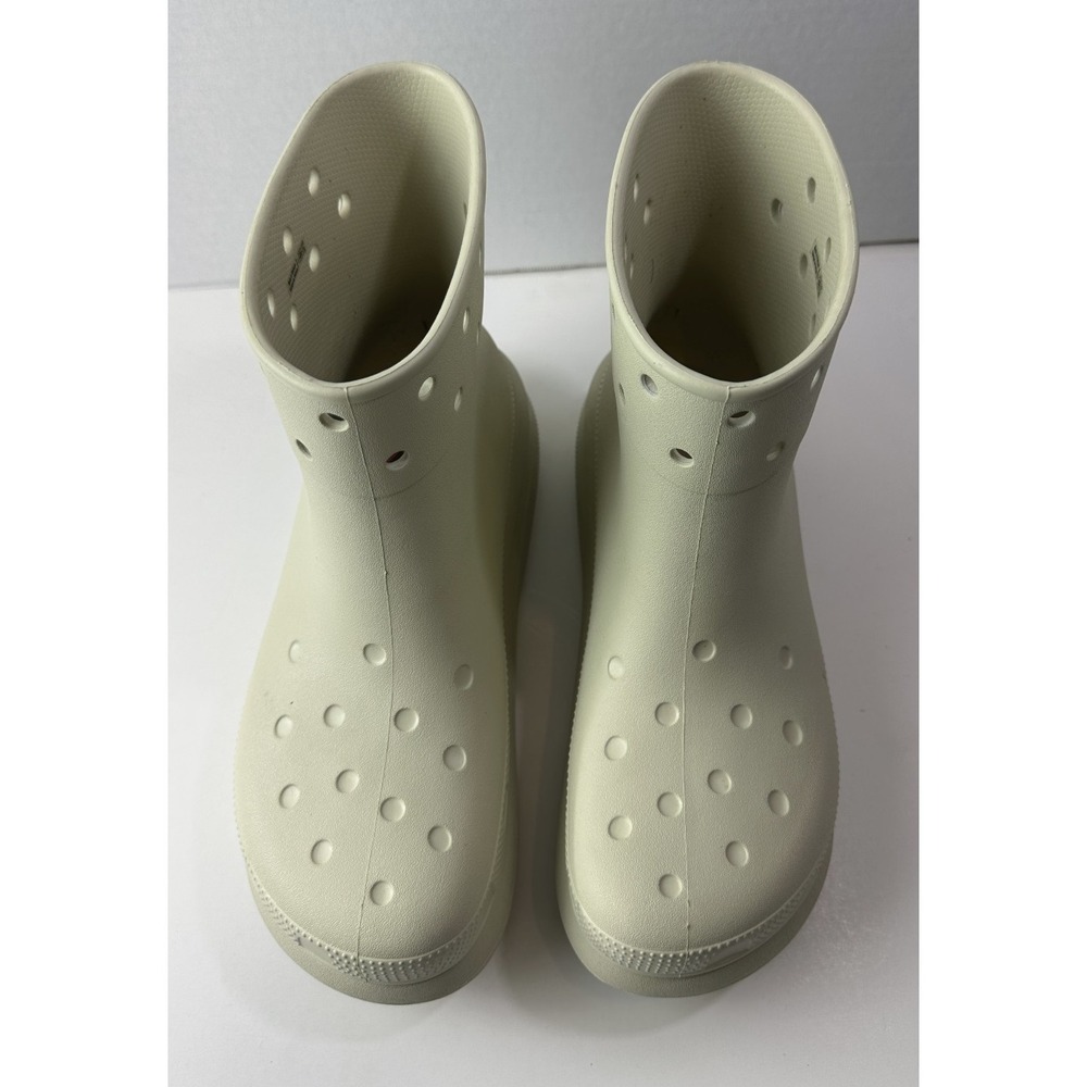 CROCS Classic Crush Rain Boots BONE Cream Mens Size 11 Waterproof Platform Shoes - Picture 13 of 13